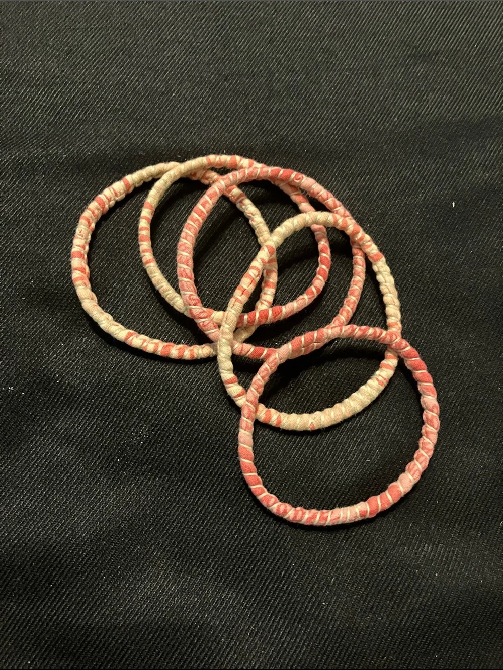 Set of 5 woven cloth bracelets